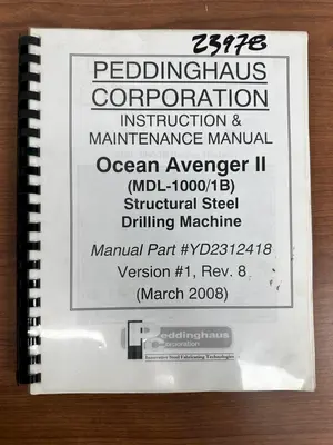 2" X 60' PEDDINGHAUS MODEL #1000/1B OCEAN AVENGER CNC STRUCTURAL BEAM DRILL LINE 2008: YOBRO #23978