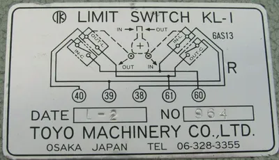NEW TOYO MACHINERY KL-I LIMIT SWITCH 6AS13 KLI