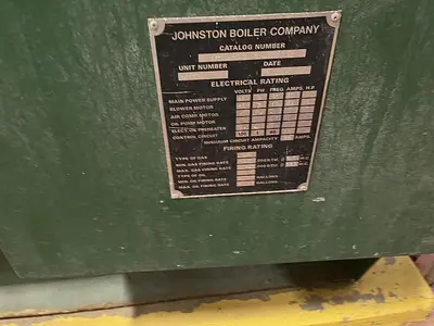 USED 1993 JOHNSTON BOILER PFTA 750-4G-150S