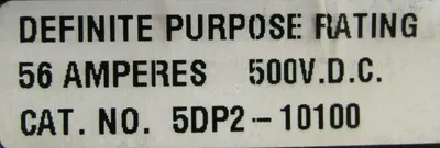 NEW JOSLYN CLARK 5DP2-10100 CONTACTOR 56A 500VDC 5DP210100