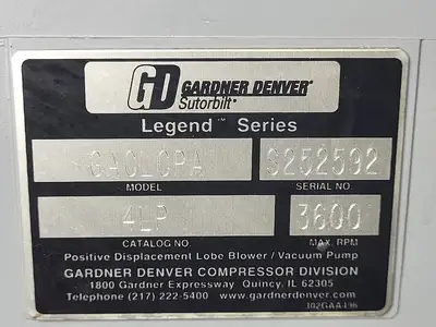 Used GARDNER DENVER SUTORBILT 4LP Blowers British Columbia CA | Lenmark #1488929