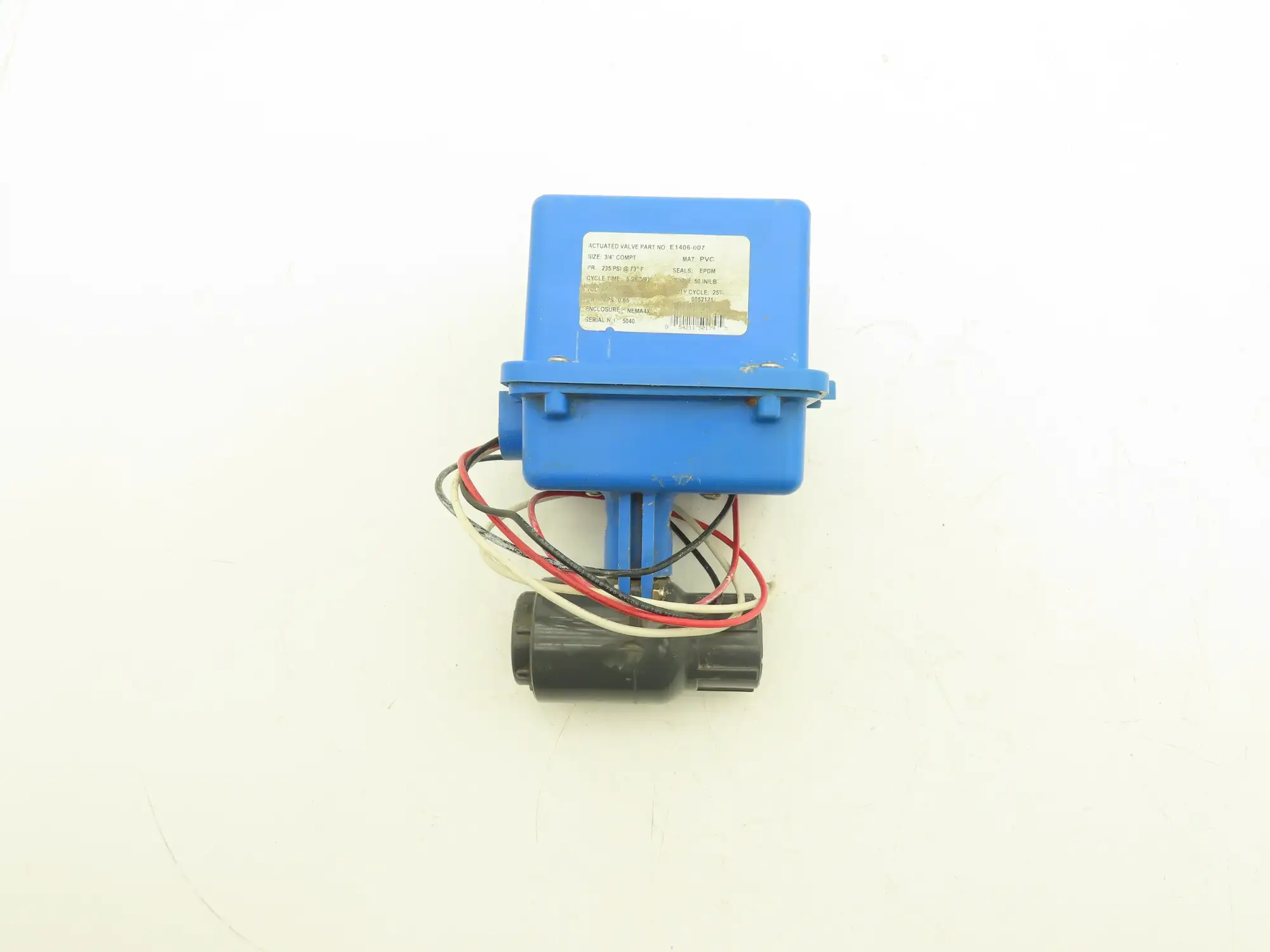 Spears Electro Actuated Compact Ball Valve 3/4"NPT PVC 115V 235PSI