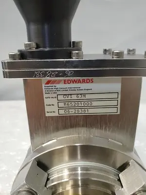 EDWARDS GVI 63M GATE VALVE WITH STAINLESS STEEL ADAPTER