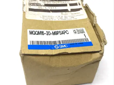 MGQM16-20-M9PSAPC | SMC  Pneumatic Guide Cylinder 16mm Bore 20mm Stroke - New – Open box