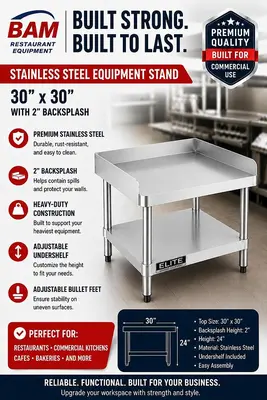30"x 30" Stainless Steel Equipment Stand with Galvanized Undershelf