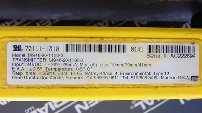 Sti MS46-20-1130-X Light Curtain Receiver 44.5" 70111-1010 Used