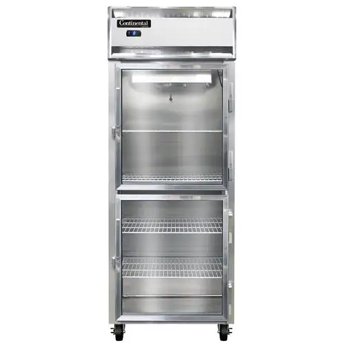 Continental 1FESNSAGDHD 28 1/2" One Section Reach In Freezer, (2) Right Hinge Glass Doors, 115v