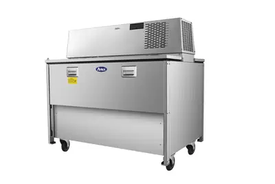 New | in-Stock Atosa New Atosa AMC-4902 49" Forced Air Milk Cooler - Double Access Bottle Coolers Illinois US | Falcon Restaurant Supply #1375586