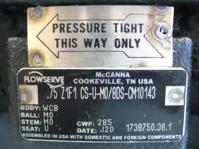 NEW 3/4" 150# McCanna Flowserve WCB .75 Z1F1 CS-U-M0/8DS-CM10143 Ball Valve G17