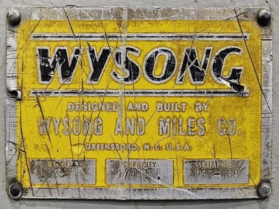 Used 1973 WYSONG 1025 Power Squaring Shears (Inch) Tennessee US | Pearl Equipment #1550208
