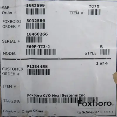 NEW FOXBORO E69F-TI3-J SIGNAL CONVERTER E69FTI3J