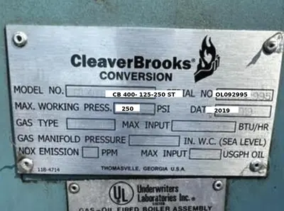 Used 2019 CLEAVER BROOKS CB 400-125-250 ST Boilers Florida US | C3 SURPLUS LLC #1502437