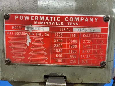 Used POWERMATIC 150 Drill Press (Woodworking) Ohio US | HGR 24 #1291960