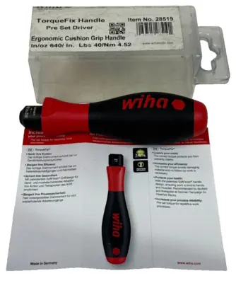 NEW WIHA 28519 TORQUEFIX HANDLE PRE-SET DRIVER 40-In/lbs