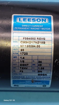 USED Lesson Motors Regal Beloit Lesson Electric Co CM34D17NZ18B