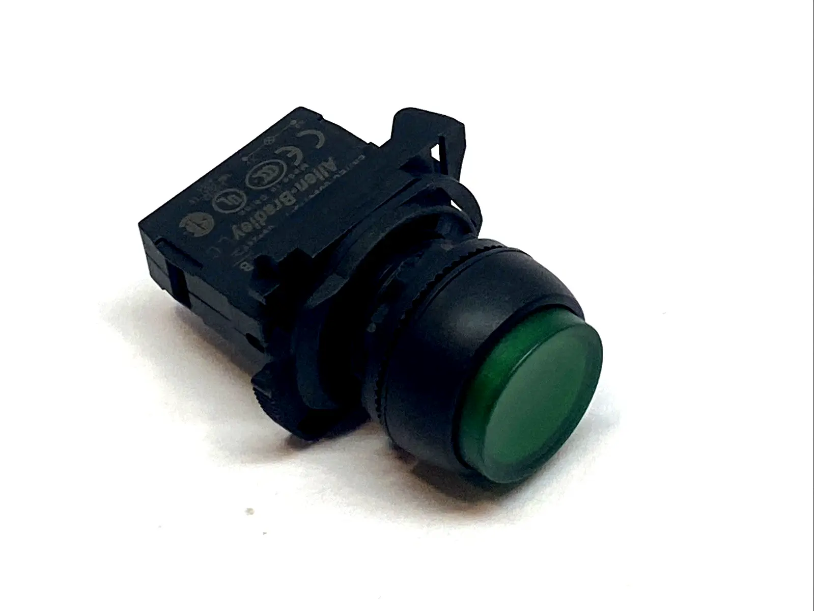 USED ALLEN-BRADLEY GREEN 22MM MOMENTARY PUSH BUTTON W/ 800F-N3G 24V LED