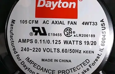 Dayton 4WT33AC Axial Fan Loc4B24