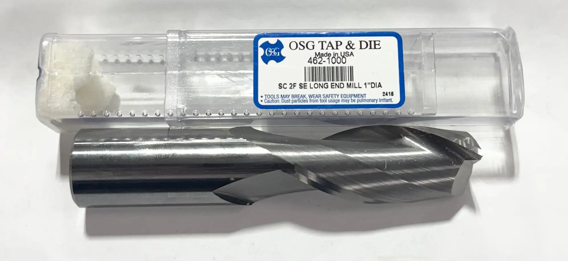 OSG 1" Carbide End Mill Long Length 2 Flute USA Made 462-1000