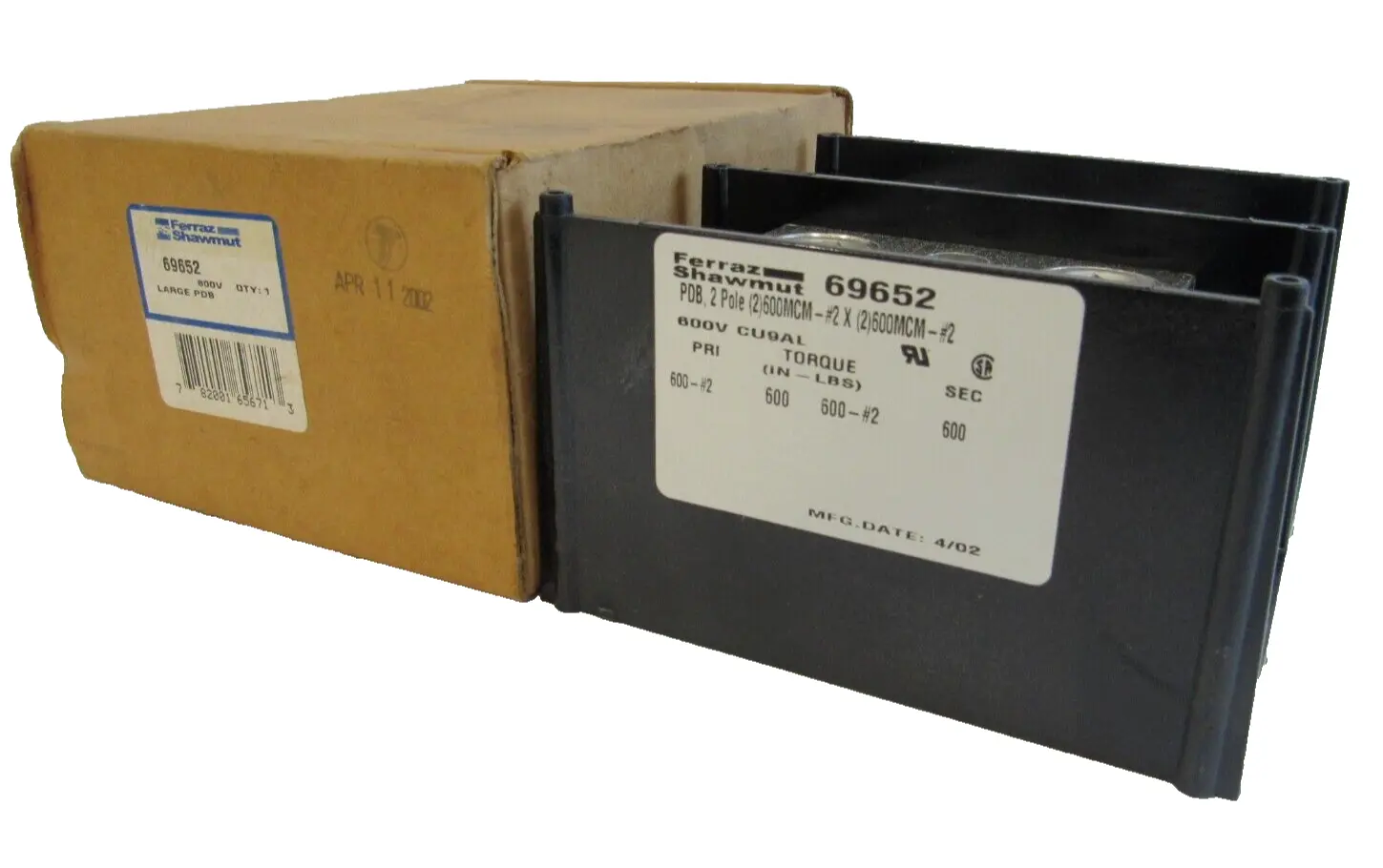 NEW FERRAZ SHAWMUT 69652 POWER DISTRIBUTION BLOCK