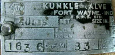 REFURBISHED KUNKLE VALVE 83 SAFETY VALVE 2-1/2"
