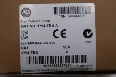 NEW OPEN BOX ALLEN BRADLEY AB 1794-TBN Flex Terminal Base STOCK G617A