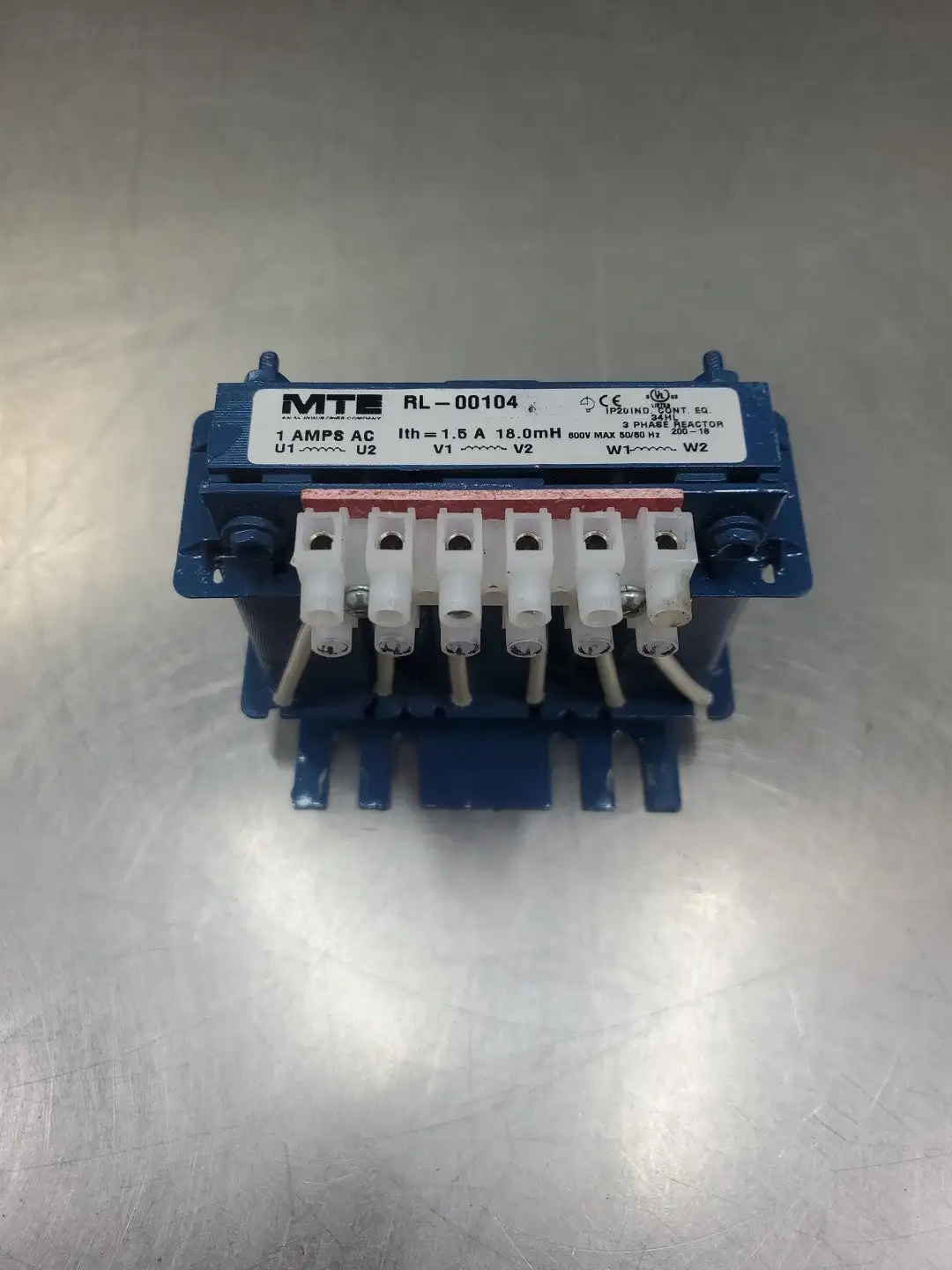 MTE RL-00104 Line Transformer, 600VAC, 1/1.5A, 50/60Hz. 4E-51