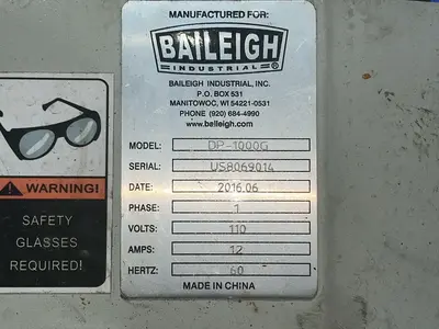 Used 2016 BAILEIGH DP1000G Heavy Duty & Sensitive Single Spindle Drills Ohio US | HGR 24 #1545799
