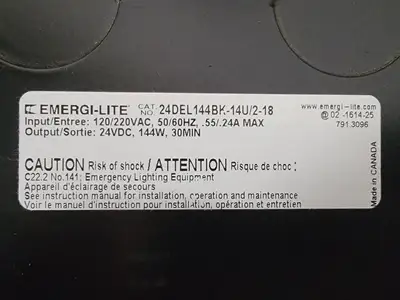 NEW EMERGI-LITE 24DEL144BK-14U/2-18