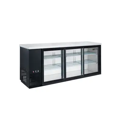 New | in-Stock Dukers New Dukers DBB72-S3 3 Door Bar and Beverage Cooler (Sliding Doors) Bottle Coolers Illinois US | Falcon Restaurant Supply #1376315