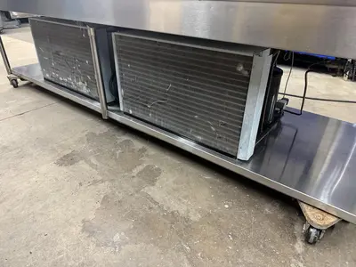 USED 2016 LESLIE FISHER ENGINEERING INC. STAINLESS STEEL CHILLER TABLE