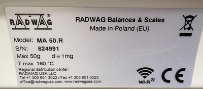 USED RADWAG MA 50.R