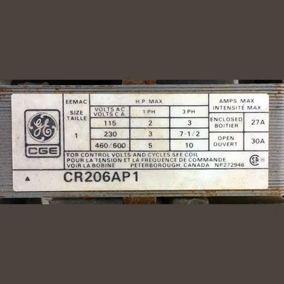 General Electric Size 1 Combination Starter