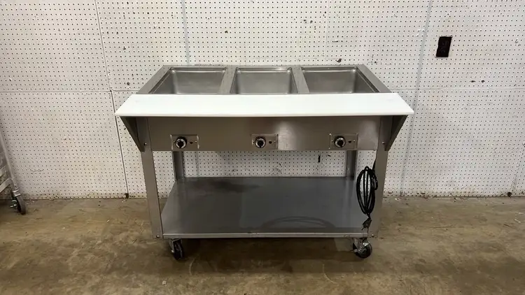 Used Piper Used 44" Piper Products Stainless Steel 3 Sealed Well Steam Table 208V - STS Steam Tables (Food) Illinois US | Falcon Restaurant Supply #1373514