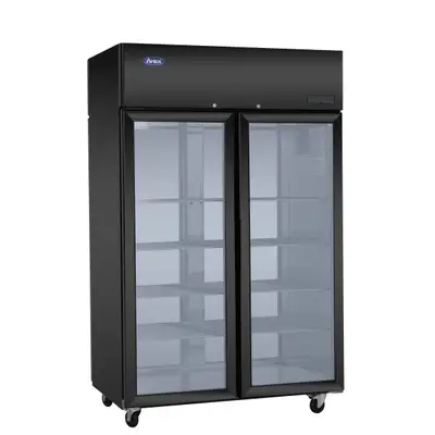 New | in-Stock Atosa New Atosa PLUS-F2B-GD-S-PT Two Section Pass-Thru Freezer - Glass Front & Rear Doors, Black Exterior Freezers Illinois US | Falcon Restaurant Supply #1373603