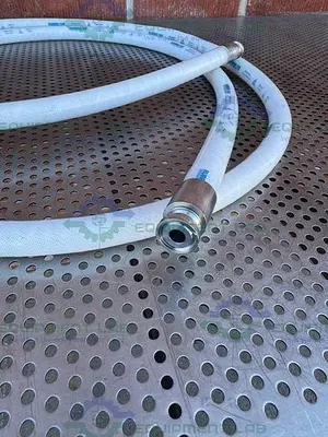 USED RUBBER FAB 08RFSV-0500 SILICONE HOSE 144" W/ 1/2" SANITARY FITTING