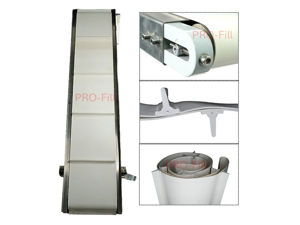 White Cleated Flat Bed for Incline Conveyor Belt - Food Grade