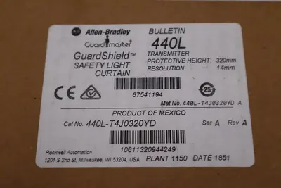 NEW Allen Bradley T4J0320YD Bulletin Type 440L Safety Light Curtain STOCK H78