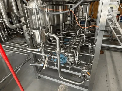 Deutsche 15 BBL 3-Vessel Steam Jacketed Brewhouse with BK, MT, WP, Heat Exchanger, Mash Pump & More!