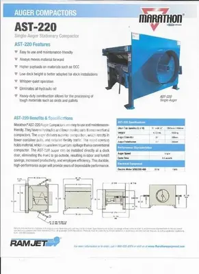 Used 2021 MARATHON ATS-220 36 INCH AUGER COMPACTOR Misc Recycling Mississippi US | US Recycling Equipment #1465929