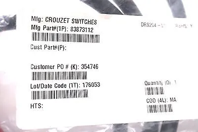 NEW CROUZET 83873112 LIMIT SWITCH