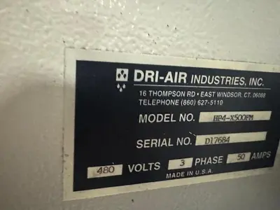 USED 2008 500 LB./HR DRI-AIR HP4 SERIES MATERIAL DRYER