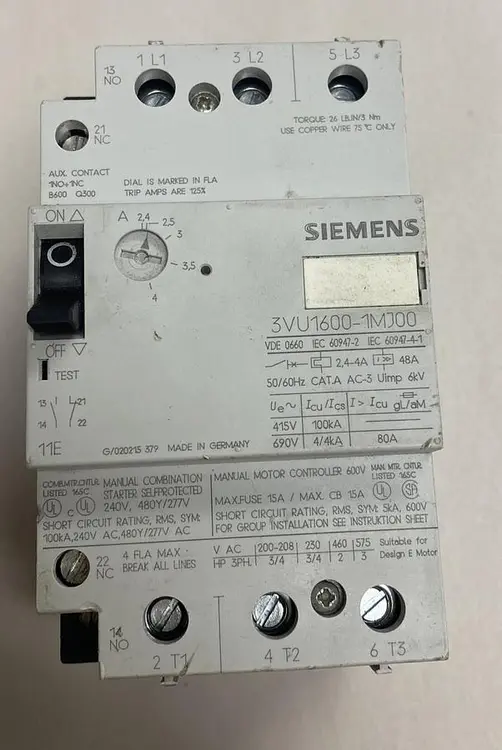 New | in-Stock SIEMENS 3VU1600-1MJ00 Industrial Controls Ohio US | Surplus Asset Holdings #1233553