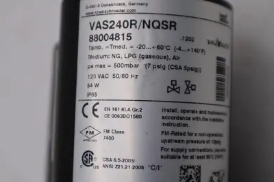 KROM SCHRODER VALVARIO 88004815 VAS240R/NQSR Gas Solenoid Valve STOCK H1124