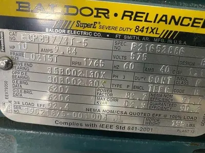 USED 2009 BALDOR-RELIANCE ECP83774T-5