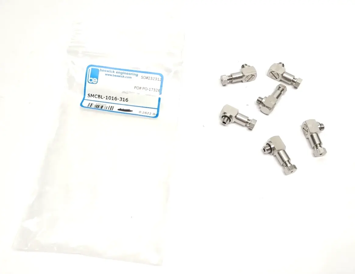 SMCBL-1016-316 | Beswick Engineering  10-32 To 1/16" Tube Compression Elbow 6-PACK - New