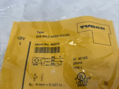 New | in-Stock Turck Inductive Proximity Sensor Ext. Switch Distance BI4-M12-AP6X-H114 Proximity Sensors Michigan US | Maverick Industrial Sales #1418966