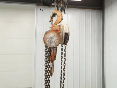 Coffing Porta-Hoist 12 Ton Manual Chain Fall Hand Hoist 14' 6" Lift 24000Lb