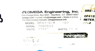 NEW SEALED OMEGA ENGINEERING DP41-S-R PANEL METER DP41SR