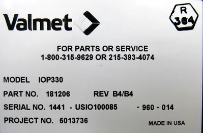 USED VALMET METSO IOP330 DIGITAL INPUT MODULE 181206 REV B4/B4