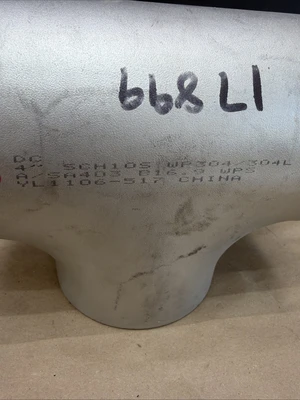 4" SCH 10 S WP304/304L Stainless Butt Weld Tee B16.9 WPS Warranty 🇺🇸
